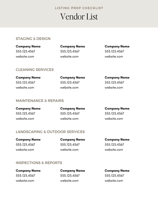 Listing Prep Checklist - 3