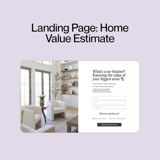 Free Home Value Estimate: Flodesk Landing Page - 1