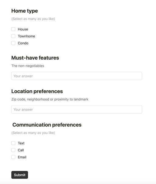Custom Home Search Form | Notion - 3